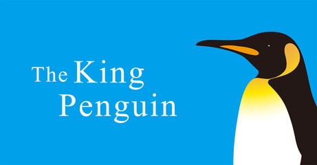 Naklejka premium King Penguin standing watch up, Penguin seed series, vector illustration