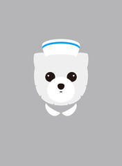 Portrait of dog, wearing nurse hat, like nurse, cool style