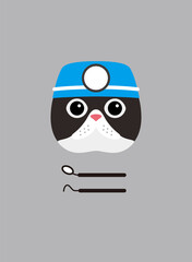 Portrait of cat, wearing hat, like a doctor or dentist, cool style