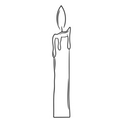 Candle line art illustration icon