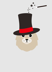 Portrait of cat, wearing hat, like a gentleman, cool style, cosplay