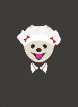 Portrait Of Dog, Wearing Waiter Cap, Like Cleaning Aunt, Cool Style, Cosplay