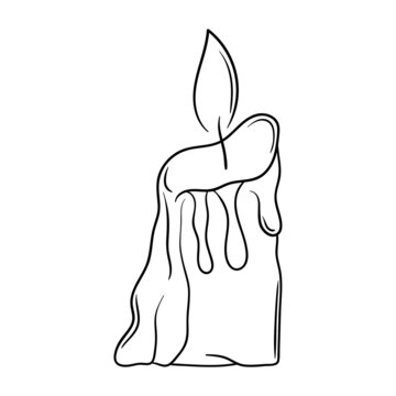 recommend clip art: Candle line art illustration icon