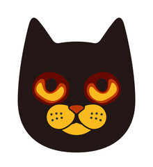Cat face flat icon design, vector illustration