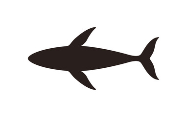 Humpback Whales swimming in the sea, animal flat icon