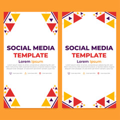 triangle geometric shape social media story template design 
