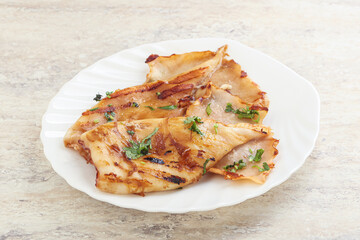 Grilled squid with unagi sauce