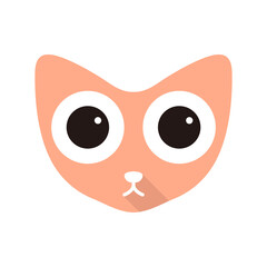 Cat cartoon face icon, vector illustration