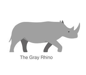 Flat gray rhino body design vector illustration