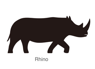Flat gray rhino body design vector illustration