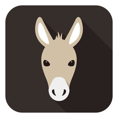 Donkey face flat icon simple design vector illustration