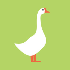 Poultry goose, farm animal black icon, vector illustration © hakule