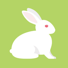 Rabbit, farm animal black icon, vector illustration