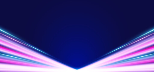 Abstract background with light speed lines. Illustration of light path with future concept.