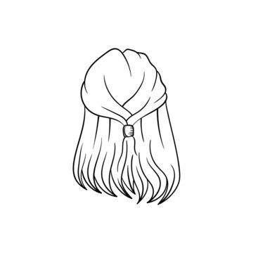 recommend clip art: Woman hair line art illustration icon design template vector