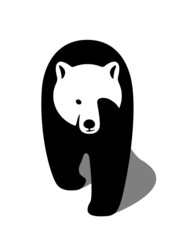 Brown bear walking flat 3D icon design, vector illustration