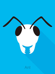 Ant face icon flat design