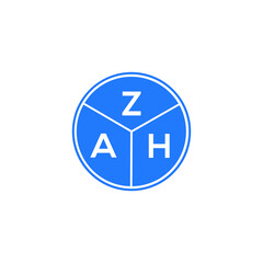 ZAH letter logo design on white background. ZAH  creative circle letter logo concept. ZAH letter design.
