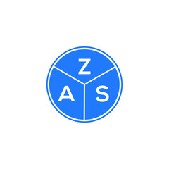 ZAS letter logo design on white background. ZAS  creative circle letter logo concept. ZAS letter design.

