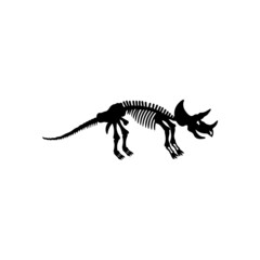 Fototapeta na wymiar Dinosaur skeleton line art illustration icon design template vector