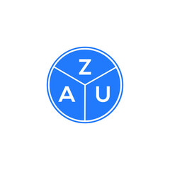 ZAU letter logo design on white background. ZAU  creative circle letter logo concept. ZAU letter design.
