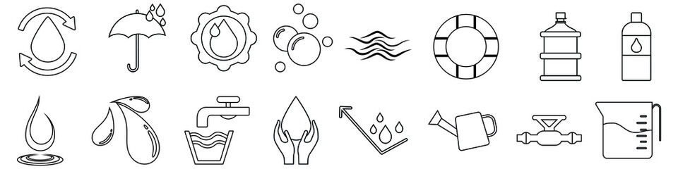 Water icon vector set. liquid illustration sign collection. purify symbol. pure logo.