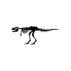 Dinosaur skeleton line art illustration icon design template vector