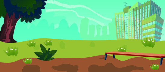 illustration of public park or city park landscape design templates