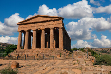 Fototapeta na wymiar The Temple of Concordia is an ancient Greek temple in Agrigento on Sicily, Italy.
