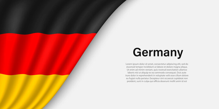 Wave flag of Germany on white background.