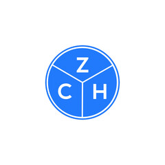 ZCH letter logo design on white background. ZCH  creative circle letter logo concept. ZCH letter design.