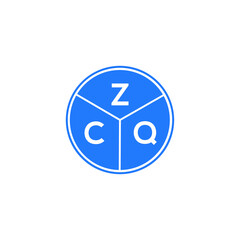 ZCQ letter logo design on white background. ZCQ  creative circle letter logo concept. ZCQ letter design.