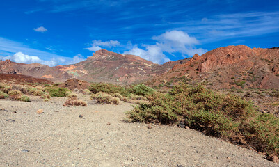 Martian landscapes near the Teide volcano. Tenerife island.