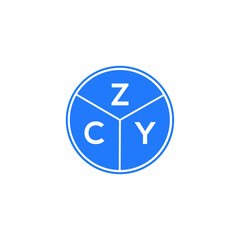 ZCY letter logo design on white background. ZCY  creative circle letter logo concept. ZCY letter design.