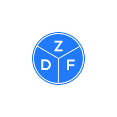 ZDF letter logo design on white background. ZDF  creative circle letter logo concept. ZDF letter design.