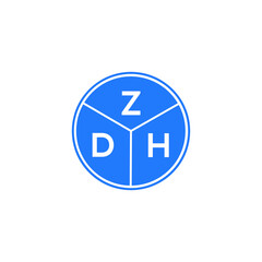 ZDH letter logo design on white background. ZDH  creative circle letter logo concept. ZDH letter design.