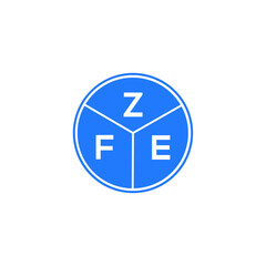 ZFE letter logo design on white background. ZFE  creative circle letter logo concept. ZFE letter design. 