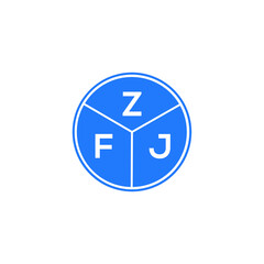 ZFJ letter logo design on white background. ZFJ creative circle letter logo concept. ZFJ letter design. 