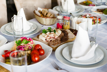 meat snack for guests on the table
