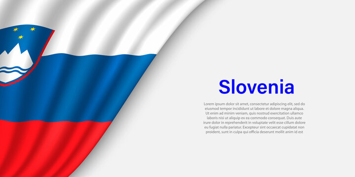 Wave flag of Slovenia on white background.