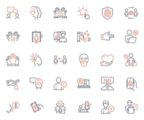 People icons set. Included icon as Family insurance, Foreman and Heart web elements. Delivery man, Fingerprint, Volunteer icons. Click hand, Teamwork business, Stop shopping web signs. Vector