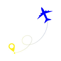  Plane path way icon. Stop the War Pray for Ukraine - simple vector