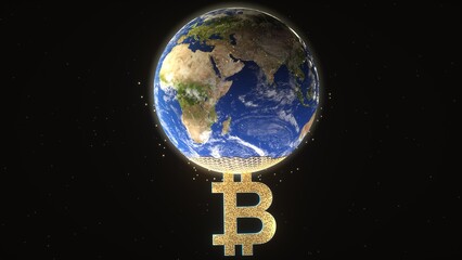 bitcoin with earth  