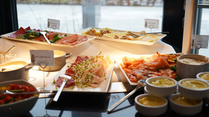 Buffet style food for a lunch event in a Restaurant in Berlin.