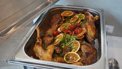 Buffet style food for a lunch event in a Restaurant in Berlin.