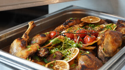 Buffet style food for a lunch event in a Restaurant in Berlin.