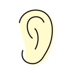 Human ear icon, vector illustration