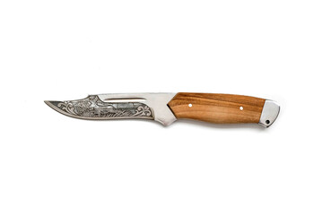 Knife for hiking or Knife for entering the forest isolated on white with clipping path included
