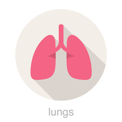 Human organ lungs flat design icon, vector illustration