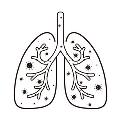 Human lungs with corona virus